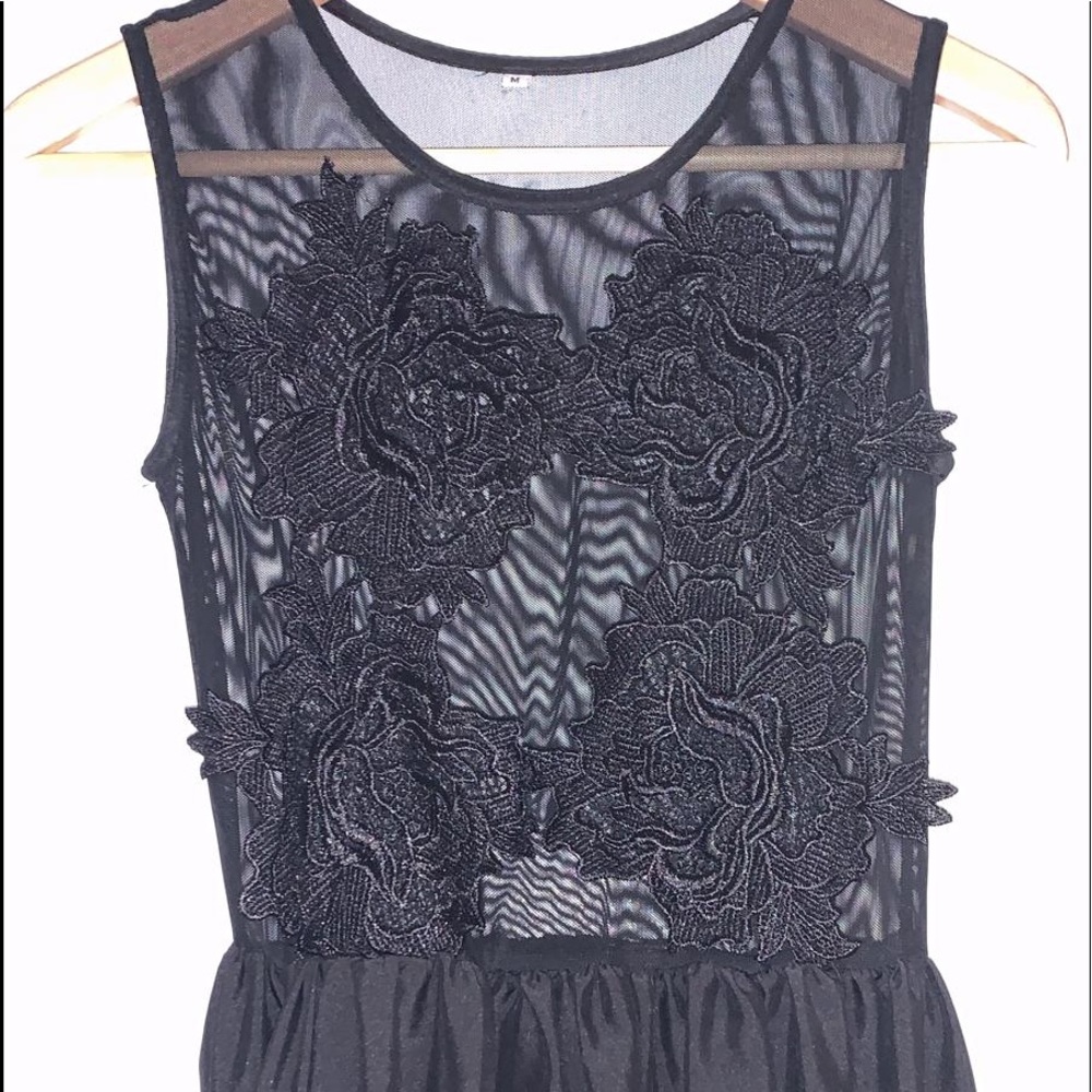Black see-through dress